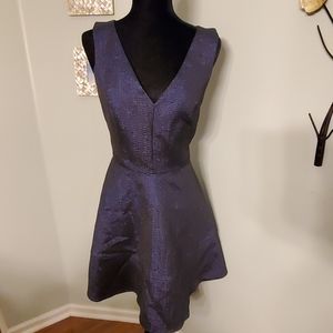 NWT- Express flared party dress prismatic navy -12